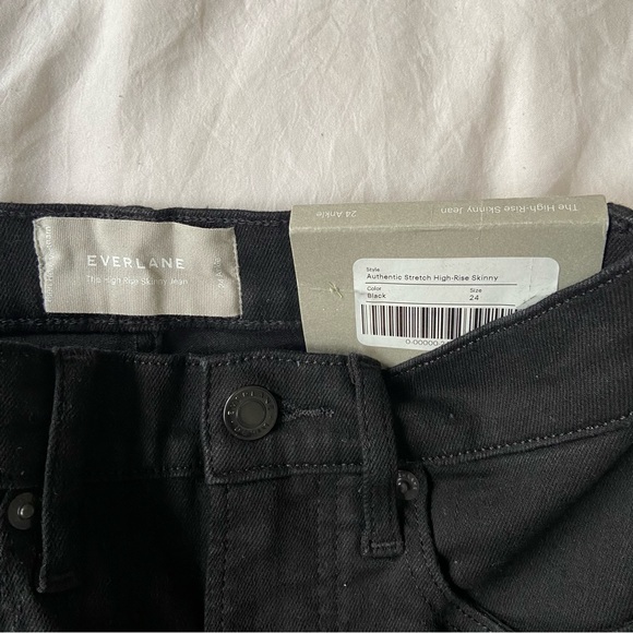 Everlane The Authentic Stretch High-Rise Skinny in Black - Size 24 Ankle NWT - Picture 4 of 7